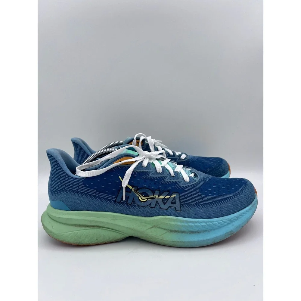 Hoka Mach 6 Mens‎ Running Shoes Blue Green Athletic Sneakers 1147790 DDW Sz 11.5